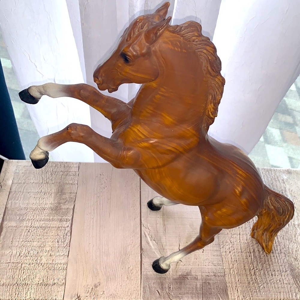 Vintage Breyer wood grain 'Fighting Stallion' collectible model horse